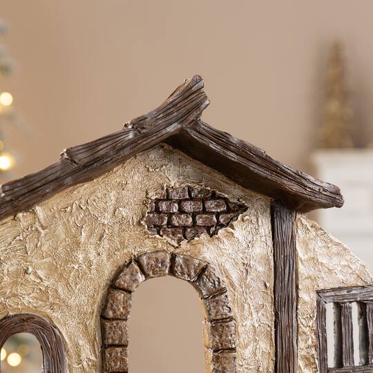 Glitzhome® 11.5" Resin Christmas Nativity Scene Stable Creche